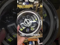 7インチ ホワイトイエロー モーターサイクルのLEDヘッドライト アルミ 12V 防水 IP67 IP68