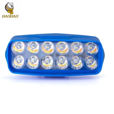 12W ホワイトイエローフラッシュ プラスチックLED ブルーキャッシング LEDライト バイク