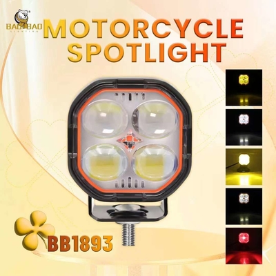 4 LED ホワイト レッド イエロー プロジェクター スポットライト 自動車用モーターサイクル用 LEDライト