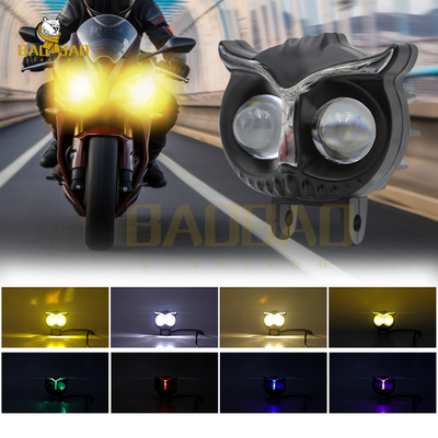 オウルの形 アルミ 白 黄色 双色 バイク LED 霧灯